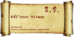 Kántor Vilmos névjegykártya
