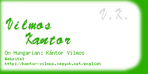 vilmos kantor business card